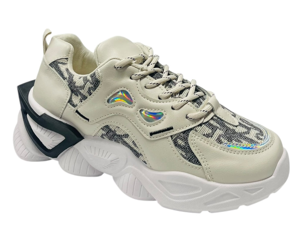 Women's Chunky Sole Comfy Lace Up Trainers