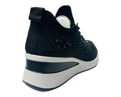 Casual Wedge Diamante Lace Up Trainers