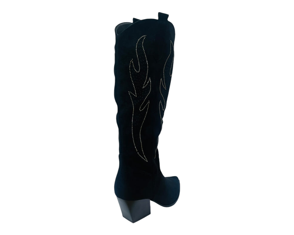Western Cowboy Faux Suede Knee High Boots