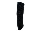 Fold Over Kneel High Diamante Fishnet Boots