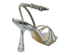 Rhinestone Crossover Strappy Spool Heel Shoes