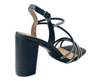 Diamante Glitter Ankle Strap Block Heel Shoes
