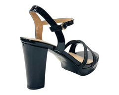 Block Heel Platform Glitter Ankle Strap Shoes