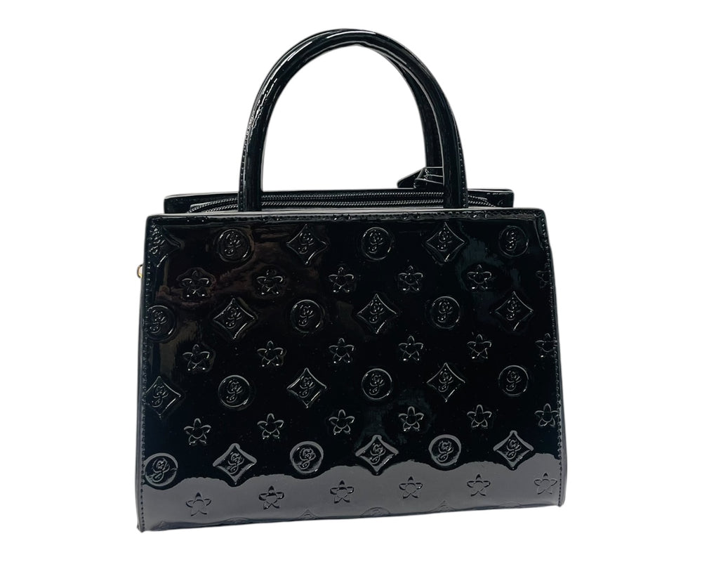 Faux Patent Handbag Tote Bag