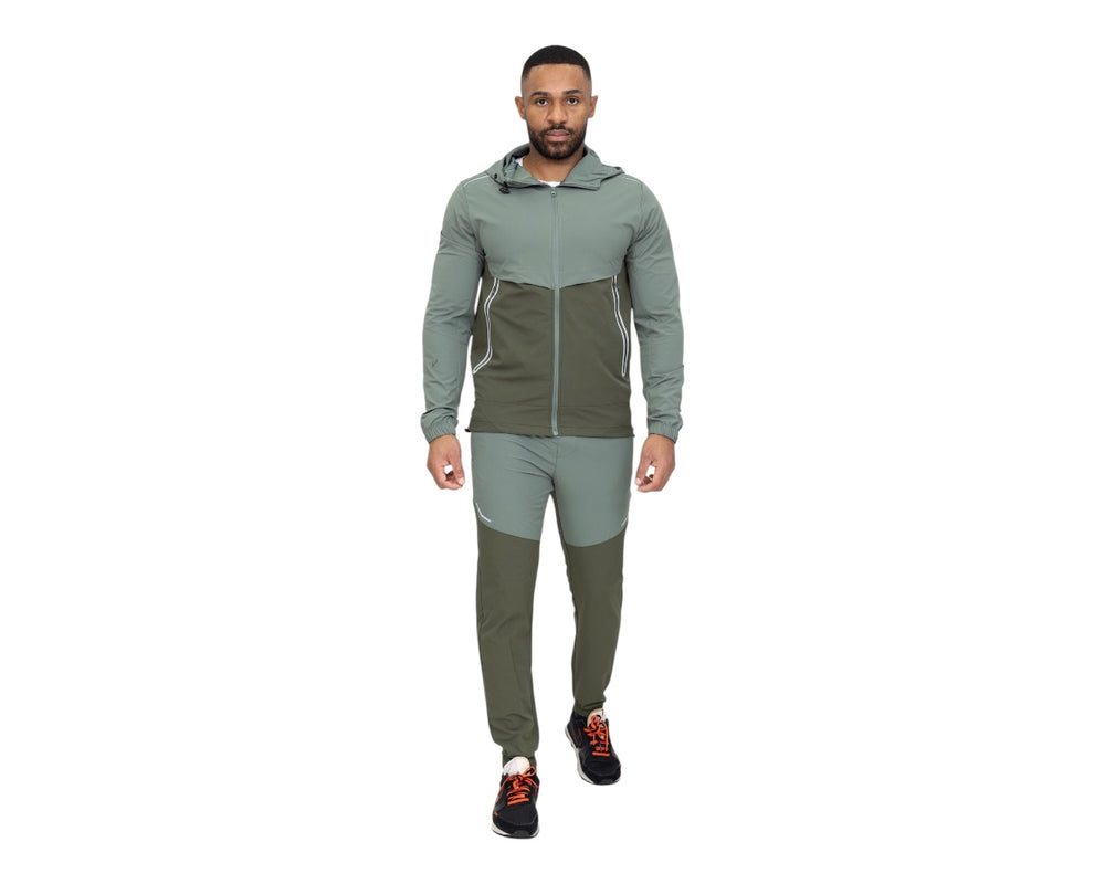 Colour Block Hooded Tech Tracksuit