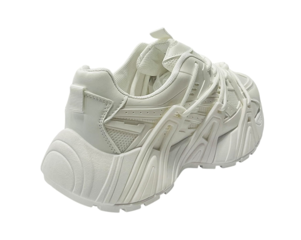 Chunky Sole Mesh Lace Up Sports Trainers