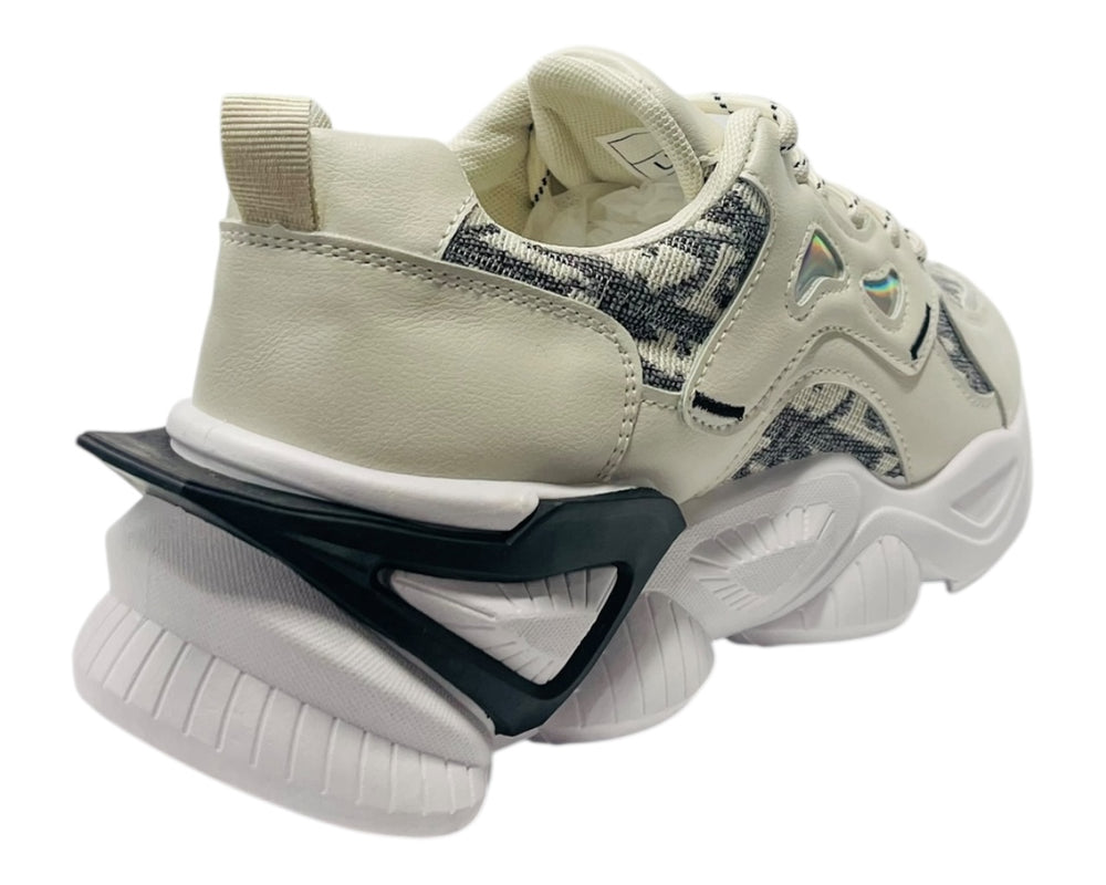 Women's Chunky Sole Comfy Lace Up Trainers