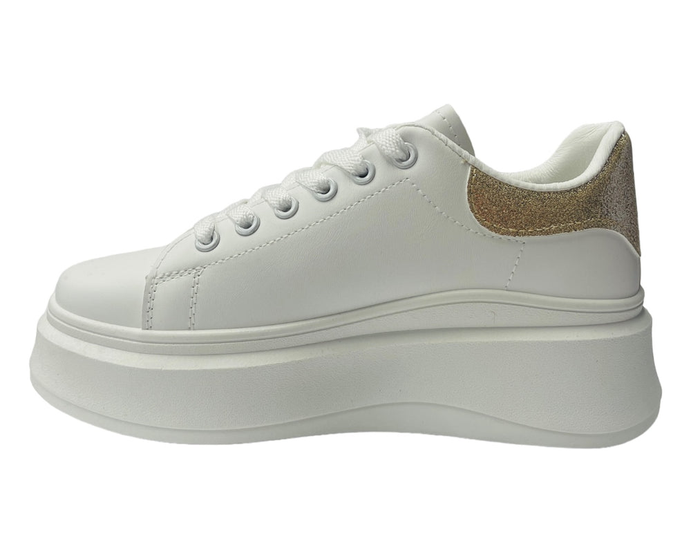 Faux Leather Chunky Sole Lace Up Trainers