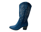 Embroidered 2 In 1 Cowboy Calf Length Boots