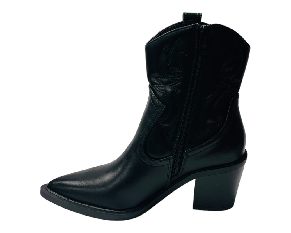 Western Cowboy Embroidered Block Heel Boots