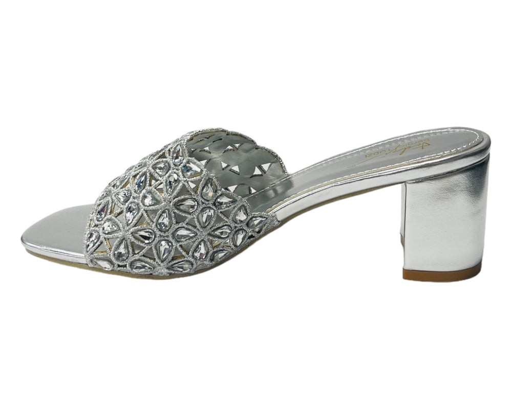 Diamante Strap Block Heel Sandals