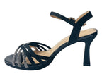 Crossover Rhinestone Glitter Strap Open Toe Shoes
