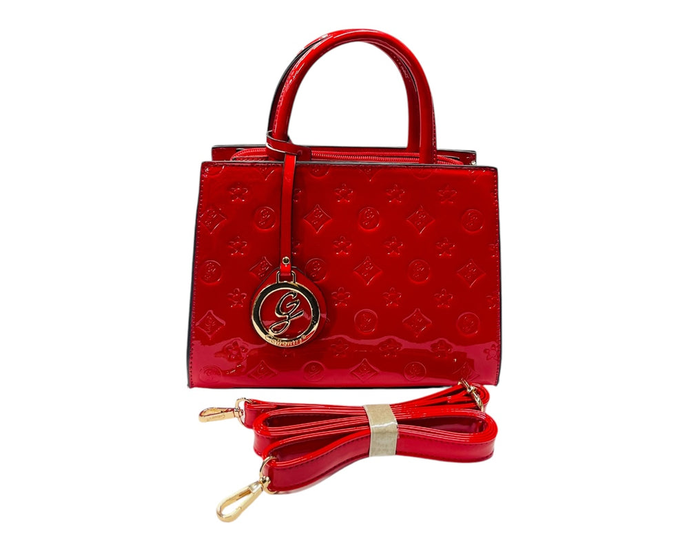 Faux Patent Handbag Tote Bag