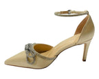 Women's Satin Diamante Open Court Shoes