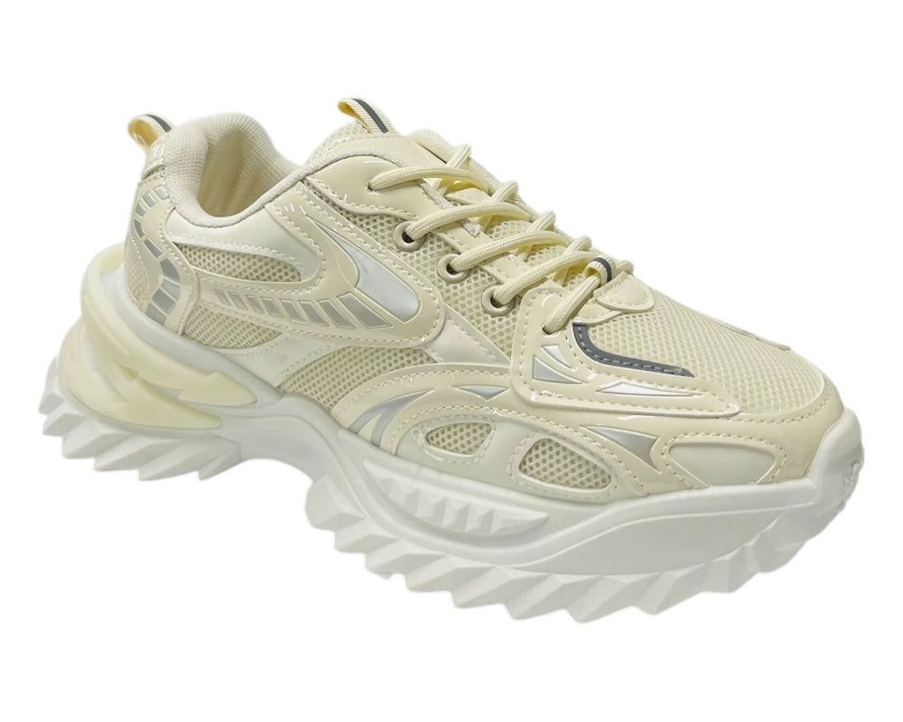 Chunky Sole Lace Up Mesh Sports Trainers