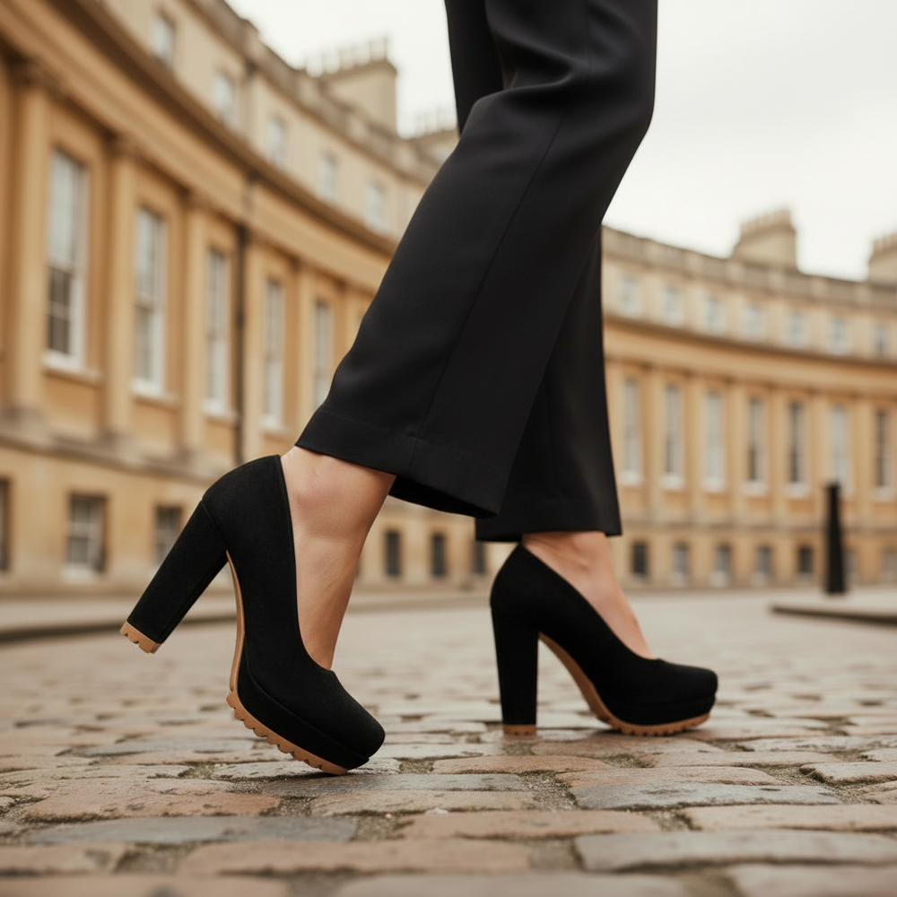 Pate - Black Suede Platform shoe