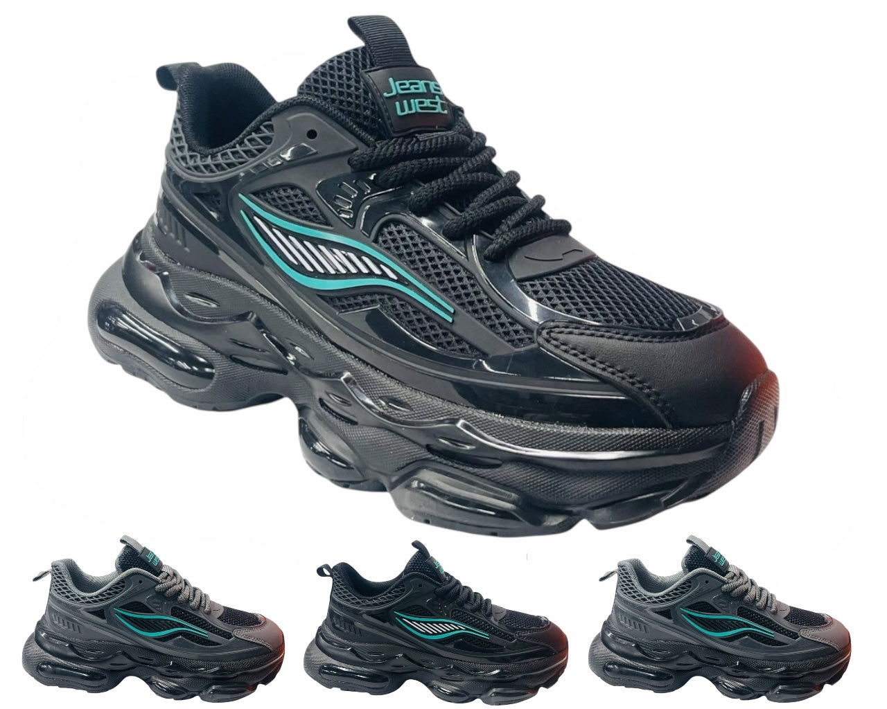 Chunky Sole Mesh Sports Lace Up Trainers