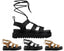 Chunky Sole Faux Leather Lace Up Gladiator Sandals