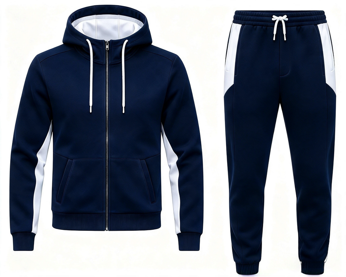 Regular Fit Full Zip Hooded Fleece Tracksuit