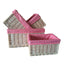 Red Hamper Pink Spotty Lined Storage Basket