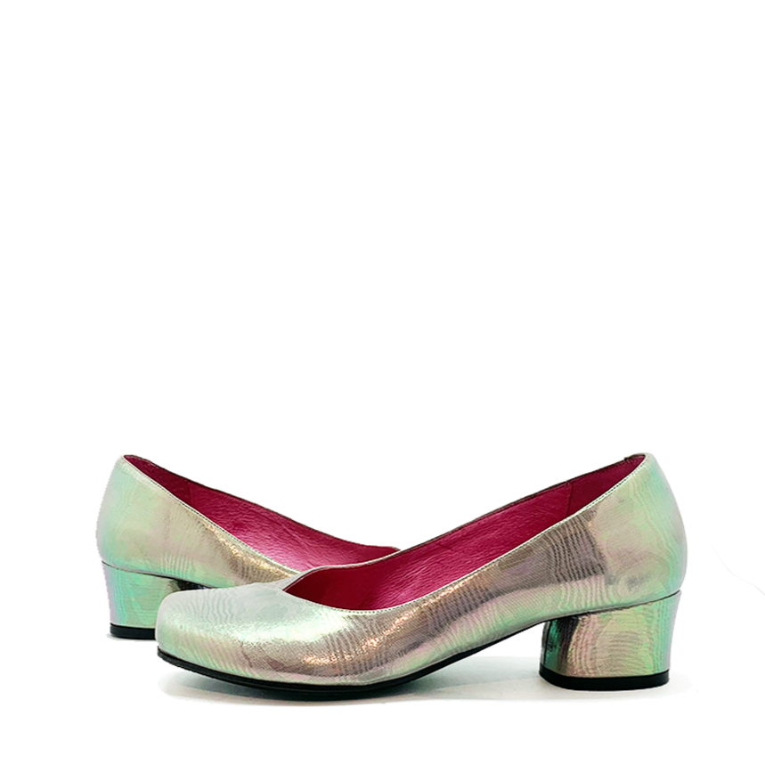 Polo - iridescent Low heel shoe - British D'sire