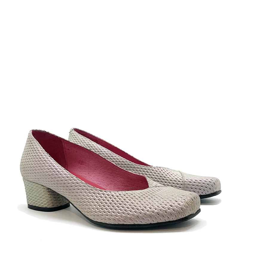 Polo -white honeycomb Low heel shoe - British D'sire