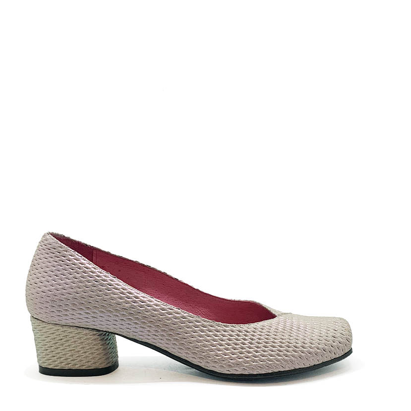 Polo -white honeycomb Low heel shoe - British D'sire