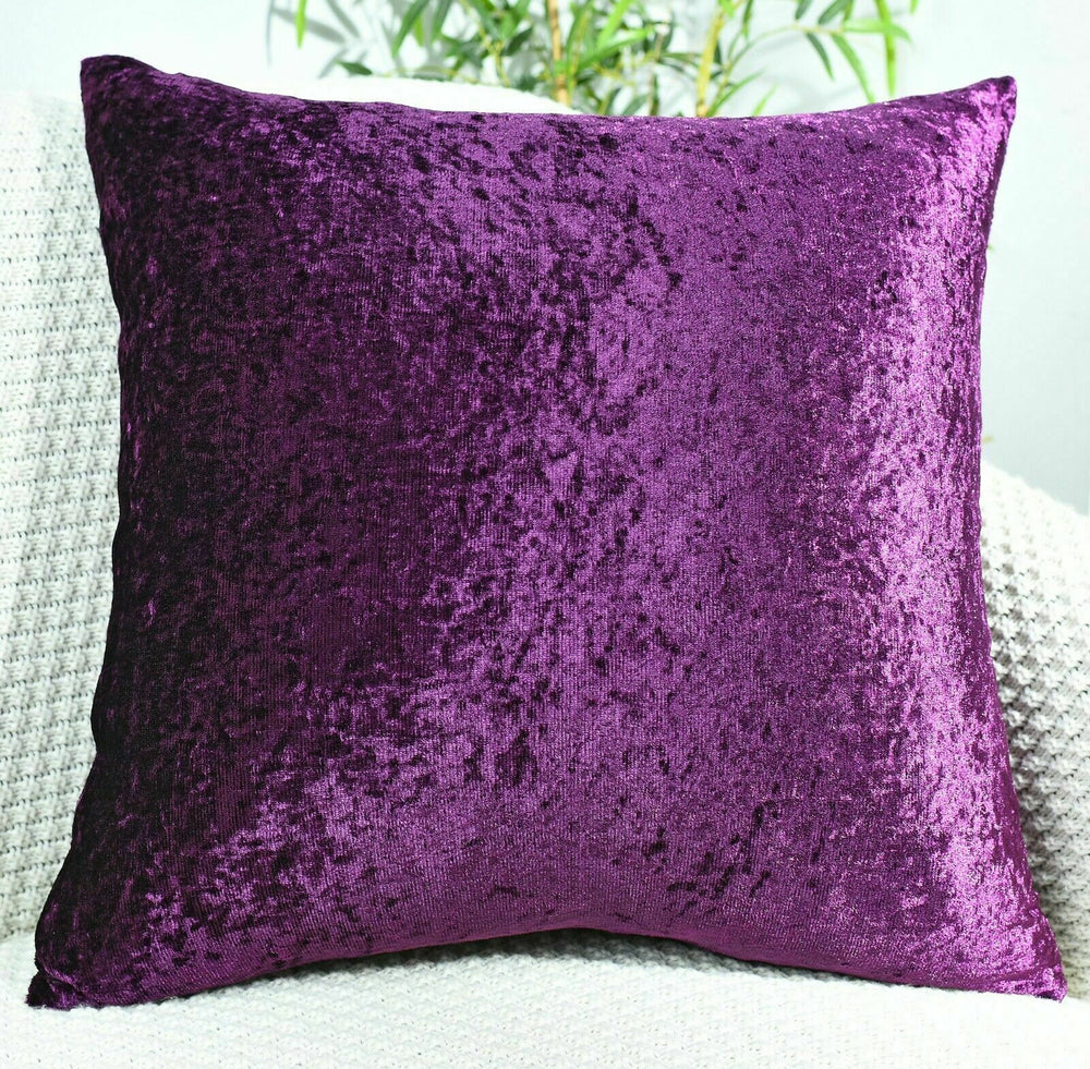 Crushed Velvet Cushion Covers Luxury Plush Plain 17"X17" , 20"X20", 22"X22" , 24"X24"