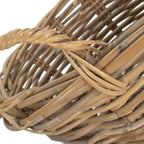 Red Hamper Small Round Grey Rattan Log Basket