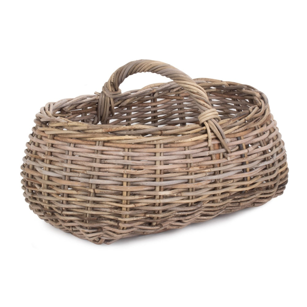 Red Hamper Grey Rattan Market Log Basket