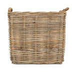 Square Grey Rattan Log Basket