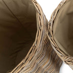 Hessian Lined Tall Round Fireside Rattan Log Basket