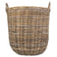 Hessian Lined Tall Round Fireside Rattan Log Basket