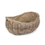 Boat Shaped Rattan Log Basket with Hessian Lining