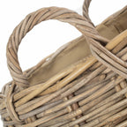 Amphora Rattan Log Basket with Hessian Lining