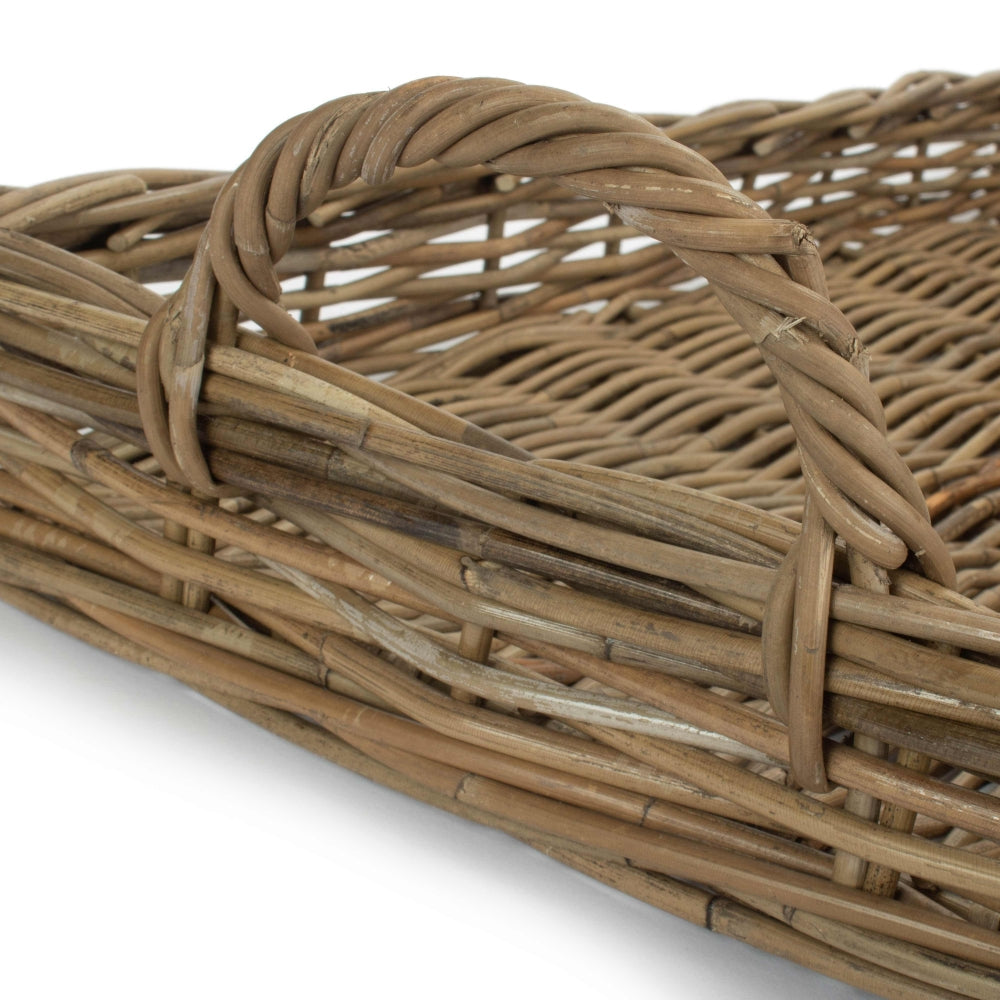 Large Rectangular Rattan Serving Tray