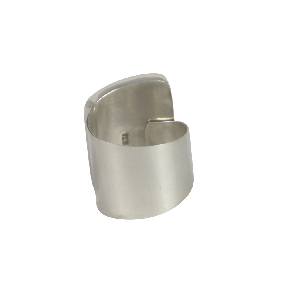 Coral misshaped colourful rectangle ring with sterling silver base by Sundari jewellery