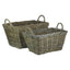 Red Hamper Rectangular Grey Rattan Floor Storage Basket