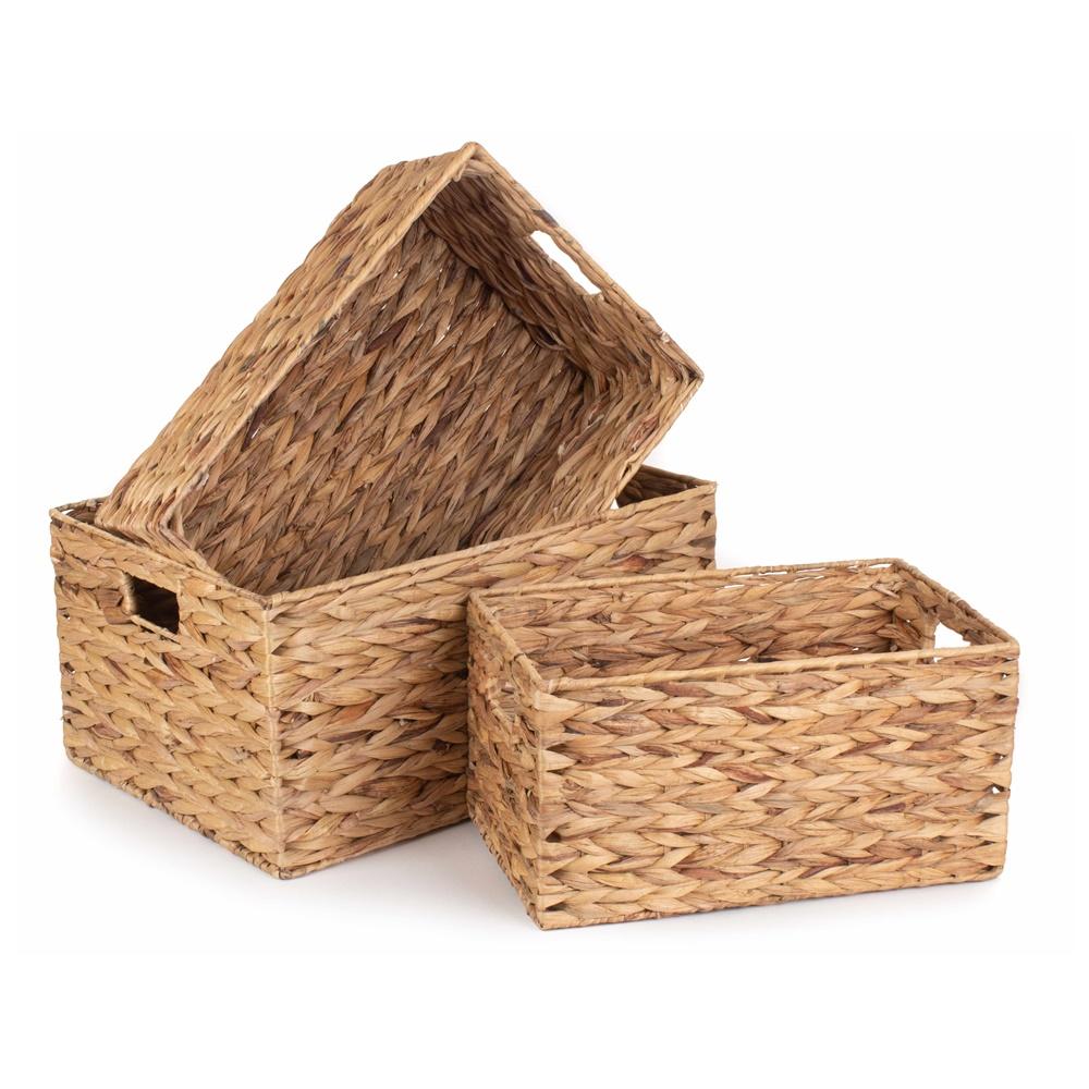 Red Hamper Water Hyacinth Rectangular Storage Basket Main image