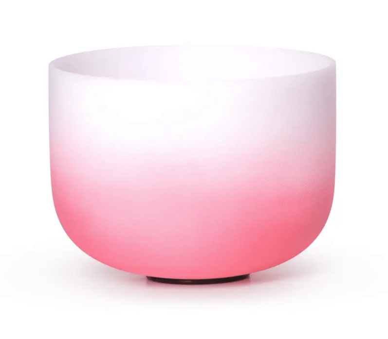 Crystal Singing Bowl Set Half Colour Gradient Design 6-12" 7pcs Frosted Quartz