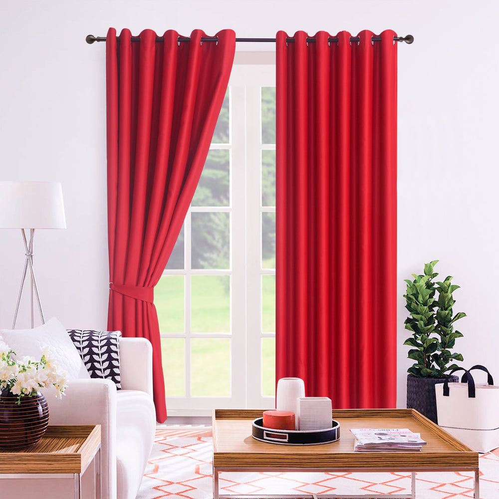 THERMAL BLACKOUT WINDOW CURTAINS EYELET RING TOP WITH TIE BACKS BLOCKS SUNLIGHT
