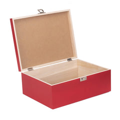 Red Hamper Red Wooden Storage Box