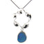 Pearlz Ocean Blue Boulder Opal Flower Pendant Necklace