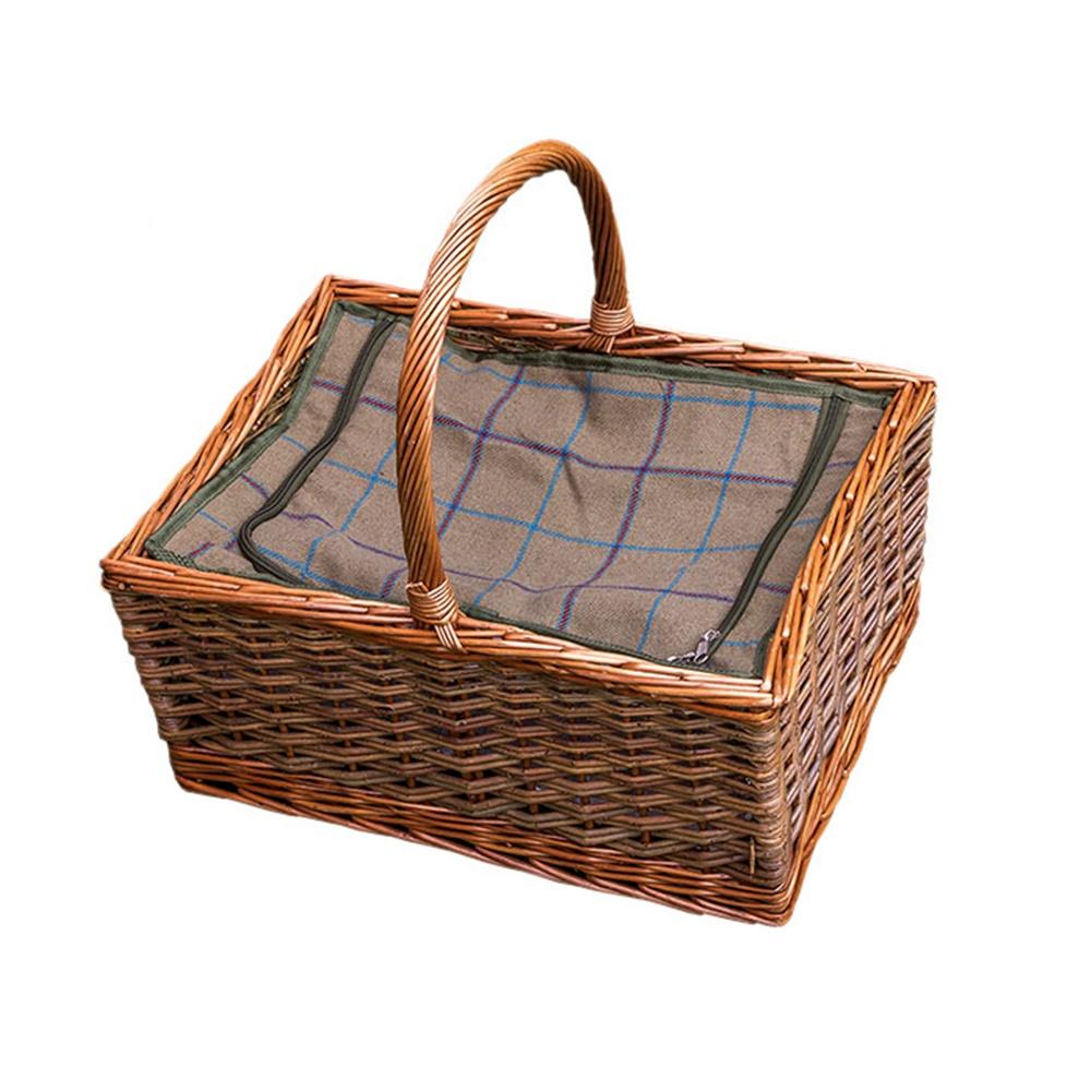 Large Triple Weave Butchers Wicker Picnic Basket with Fitted Cooler Main image