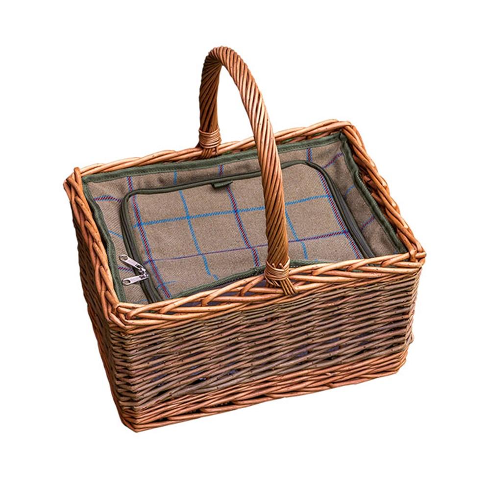 Deluxe Butchers Wicker Picnic Basket with Fitted Cooler Main image