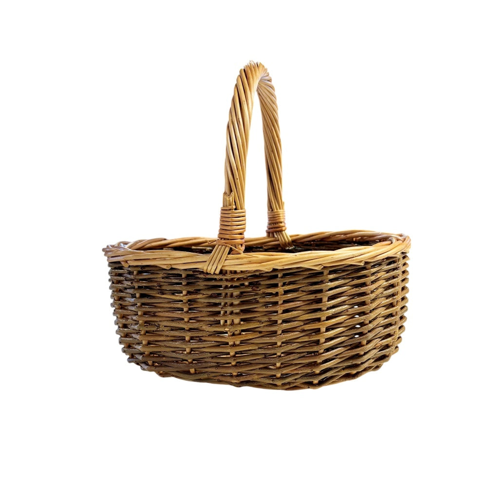 Large Green Willow Hollander Shopping Basket