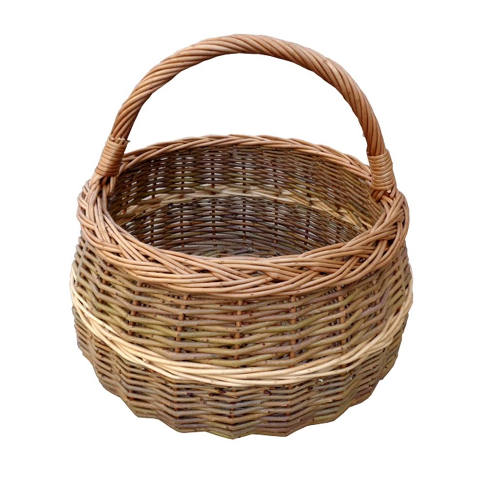 Round Wicker Shallow Shopping Basket Main image