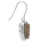 Pearlz Ocean Rainbow Druzy Heart Earrings