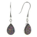 Pearlz Ocean Rainbow Teardrop Drusy Dangle Earrings