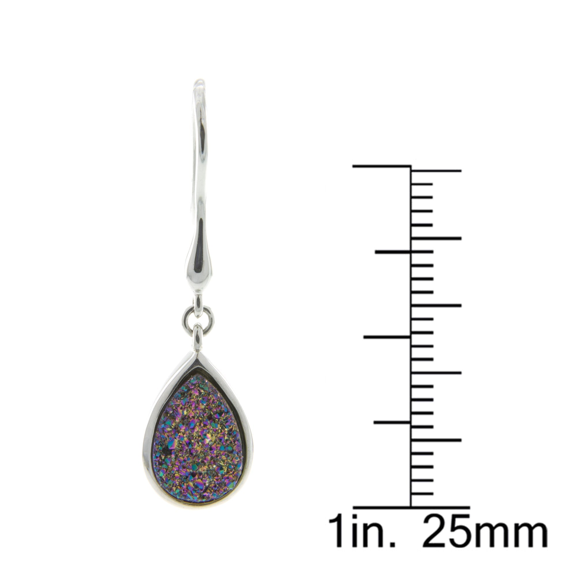 Pearlz Ocean Rainbow Teardrop Drusy Dangle Earrings